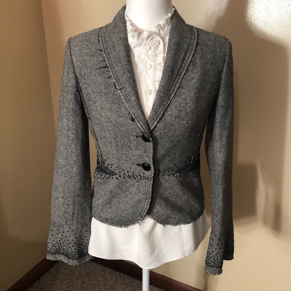 WHBM Black Embellished Jacket Size 0 NWOT